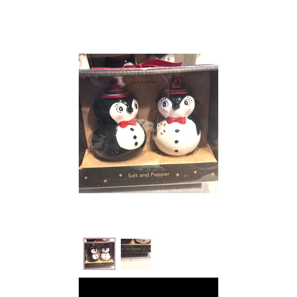 Johanna Parker Carnival Cottage Collectible CHRISTMAS PENQUIN  Salt/Pepper Set - Picture 2 of 8